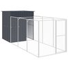 vidaXL antracitsz&uuml;rke horganyzott ac&eacute;l kutyakennel 165 x 455 x 181 cm