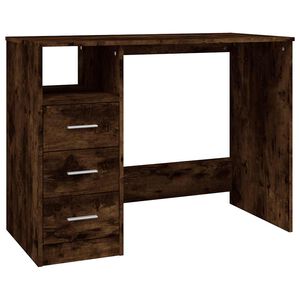vidaXL f&uuml;st&ouml;s t&ouml;lgy sz&iacute;nű szerelt fa &iacute;r&oacute;asztal fi&oacute;kokkal 102x50x76 cm