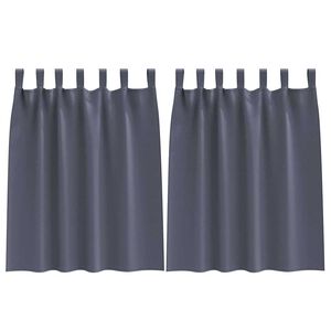 vidaXL Fekete F&uuml;gg&ouml;ny Gyűrűkkel 2 pcs Antracit 140 x 140 cm Poli&eacute;szter