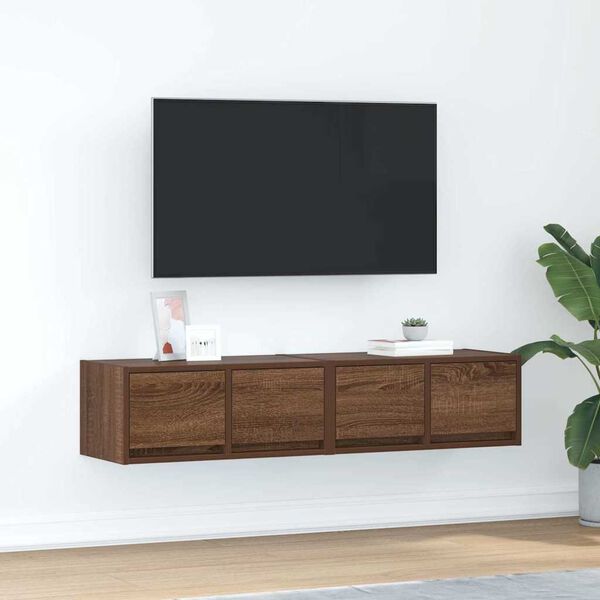 vidaXL 2 db barna t&ouml;lgy sz&iacute;nű szerelt fa TV-szekr&eacute;ny 60x31x25,5 cm