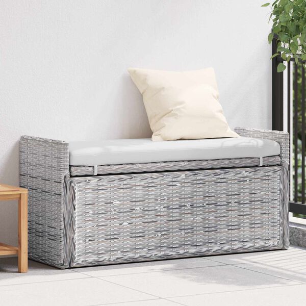 vidaXL T&aacute;rol&oacute;pad p&aacute;rn&aacute;val Feh&eacute;r Mos&aacute;s 110 x 40 x 50 cm Rattan