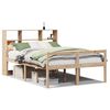 vidaXL t&ouml;m&ouml;r fenyőfa k&ouml;nyvespolcos &aacute;gy matrac n&eacute;lk&uuml;l 140 x 190 cm