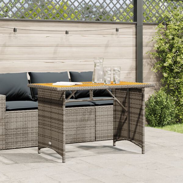 vidaXL sz&uuml;rke polyrattan falapos kerti asztal 110x68x70 cm