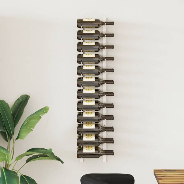 vidaXL feh&eacute;r vas falra szerelhető bortart&oacute; &aacute;llv&aacute;ny 24 palacknak