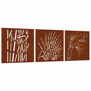 vidaXL 3 db fűmint&aacute;s corten ac&eacute;l kerti fald&iacute;sz 55 x 55 cm