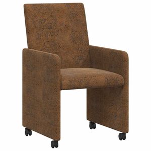 vidaXL Kerekes &Eacute;tkező Sz&eacute;kek 2 db Műbőr vel&uacute;r Barna 57 x 66 x 94 cm
