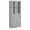 vidaXL betonsz&uuml;rke szerelt fa magasszekr&eacute;ny 69,5 x 34 x 180 cm