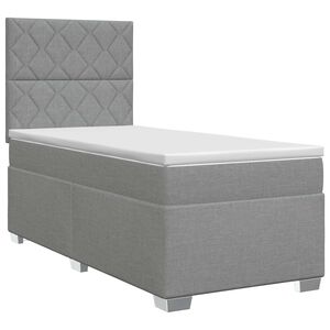 vidaXL Boxspring &aacute;gy matraccal Vil&aacute;gossz&uuml;rke Egyszem&eacute;lyes Sz&ouml;vet
