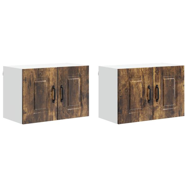 vidaXL Konyhaszekr&eacute;ny Kalmar 2 pcs F&uuml;st&ouml;lt t&ouml;lgy 60 x 31 x 40 cm