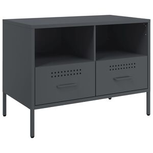 vidaXL antracitsz&uuml;rke ac&eacute;l TV-szekr&eacute;ny 68 x 39 x 50,5 cm