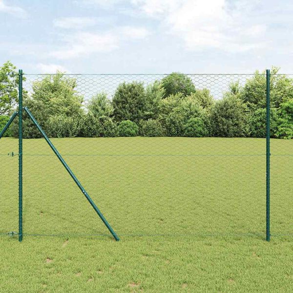 vidaXL Ker&iacute;t&eacute;soszlop Sz&uuml;rke 50 x 1,6 m (36 mm h&aacute;l&oacute;) Ac&eacute;l &eacute;s PVC