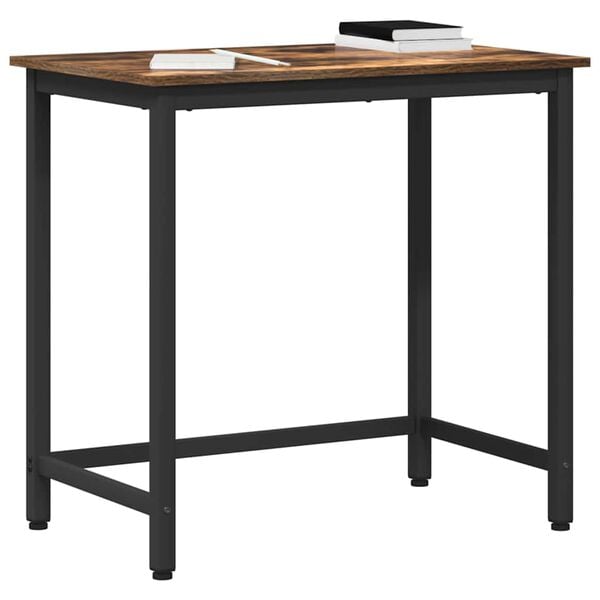 vidaXL asztal F&uuml;st&ouml;lt t&ouml;lgy 100 x 50 x 76,5 cm Műszaki fa &eacute;s ac&eacute;l