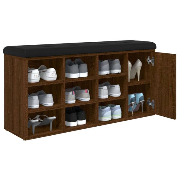 vidaXL barna t&ouml;lgy sz&iacute;nű szerelt fa cipőt&aacute;rol&oacute; pad 102 x 32 x 50 cm