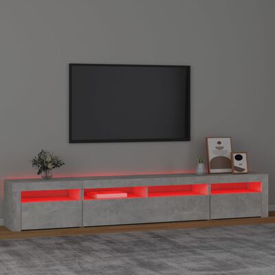 vidaXL betonszürke TV-szekrény LED-lámpákkal 240x35x40 cm
