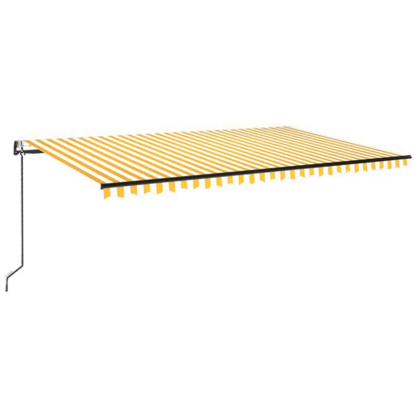 vidaXL sárga-fehér szélérzékelős és LED-es napellenző 500 x 300 cm