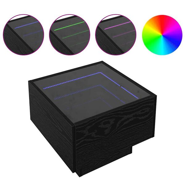 vidaXL Dohányzóasztal Musta tammi 40 x 40 x 30 cm Faanyag