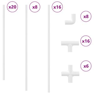 vidaXL PVC Cső 2 pcs Feh&eacute;r 12,2 x 1,8 x 500 mm PP &eacute;s PE
