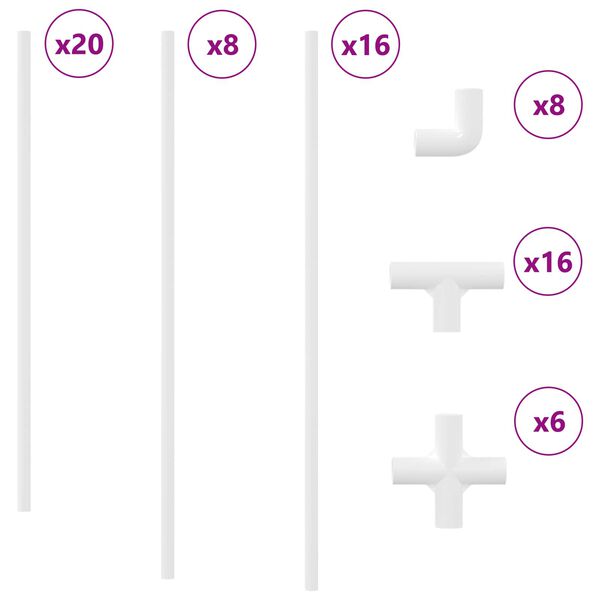 vidaXL PVC Cső 2 pcs Feh&eacute;r 12,2 x 1,8 x 500 mm PP &eacute;s PE