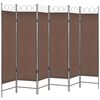 vidaXL barna 6-paneles parav&aacute;n 240 x 180 cm