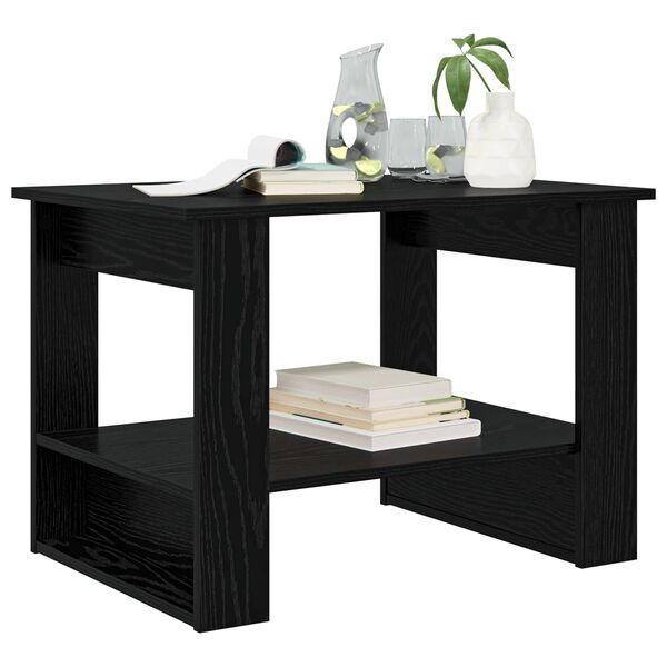 vidaXL Doh&aacute;nyz&oacute;asztal Fekete t&ouml;lgy 72 x 50 x 50 cm Faanyag