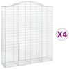 vidaXL 4 db &iacute;ves horganyzott vas gabion kos&aacute;r 200x50x220/240 cm
