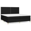 vidaXL fekete sz&ouml;vet rug&oacute;s &aacute;gy matraccal 200 x 200 cm