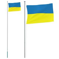 vidaXL alumínium ukrán zászló és rúd 6,23 m