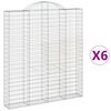 vidaXL 6 db &iacute;ves horganyzott vas gabion kos&aacute;r 200x30x220/240 cm