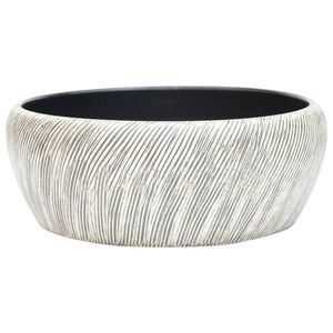 vidaXL fekete &eacute;s sz&uuml;rke ker&aacute;mia kerek asztali mosd&oacute; &Phi;41 x 14 cm
