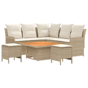 vidaXL B&uacute;tor szettek 6 db Beige &eacute;s kr&eacute;m PE Rattan