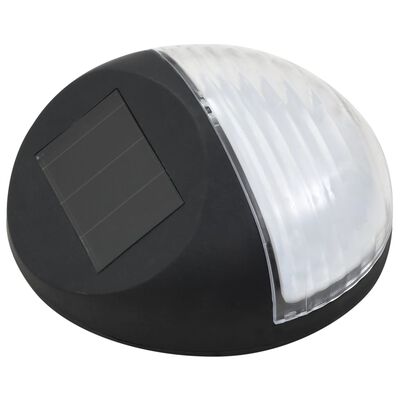 vidaXL 12 db kerek fekete kültéri napelemes LED falilámpa