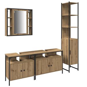 vidaXL F&uuml;rdőszoba b&uacute;tor szett 4 db Artisan t&ouml;lgy 33 x 33 x 185,5 cm
