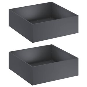 vidaXL Kerti cser&eacute;p 2 db Antracitsz&uuml;rke 60 x 60 x 20 cm
