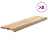 vidaXL 8 db t&ouml;m&ouml;r t&ouml;lgyfa l&eacute;pcsőfokok kezeletlen 100x30x2 cm