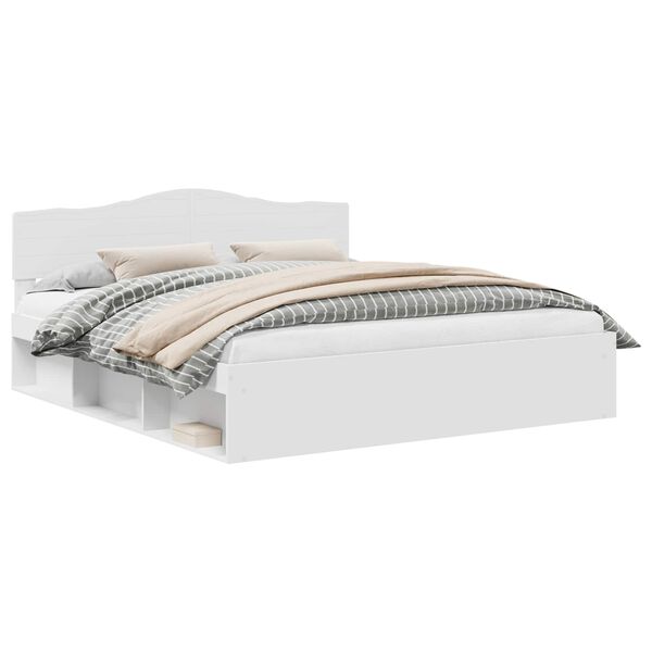 vidaXL &Aacute;gykeret fejt&aacute;ml&aacute;val Feh&eacute;r 180 x 200 cm T&ouml;m&ouml;r fenyőfa