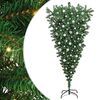 vidaXL F&uuml;ggőlegesen &aacute;ll&oacute; műfenyő izz&oacute;sorral &eacute;s goly&oacute;szettel 210 cm PVC