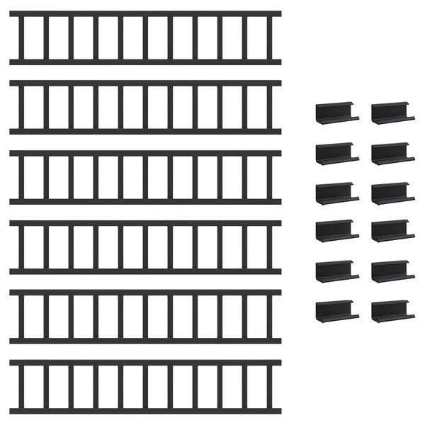 vidaXL Tető havaz&aacute;sv&eacute;dő Fekete 600 x 2,5 x 20 cm Ac&eacute;l
