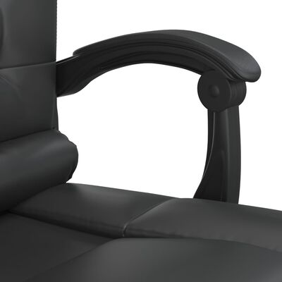 vidaXL fekete műbőr dönthető irodai masszázsszék