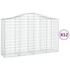 vidaXL 12 db &iacute;ves horganyzott vas gabion kos&aacute;r 200x50x120/140 cm