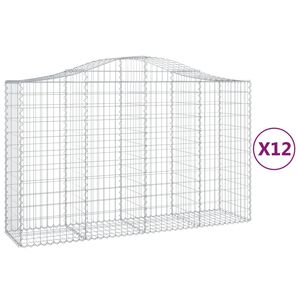 vidaXL 12 db &iacute;ves horganyzott vas gabion kos&aacute;r 200x50x120/140 cm