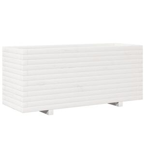 vidaXL feh&eacute;r t&ouml;m&ouml;r fenyőfa kerti vir&aacute;gtart&oacute; 110 x 40 x 49,5 cm
