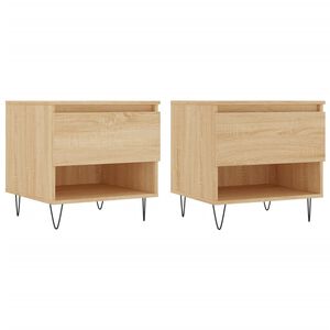 vidaXL 2 db sonoma t&ouml;lgy szerelt fa doh&aacute;nyz&oacute;asztal 50x46x50 cm