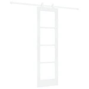 vidaXL Cs&uacute;sz&oacute; ajt&oacute; ORKDAL 61 x 198,5 cm T&ouml;m&ouml;r fenyőfa &eacute;s &uuml;veg Feh&eacute;r