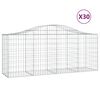 vidaXL 30 db íves horganyzott vas gabion kosár 200x50x80/100 cm