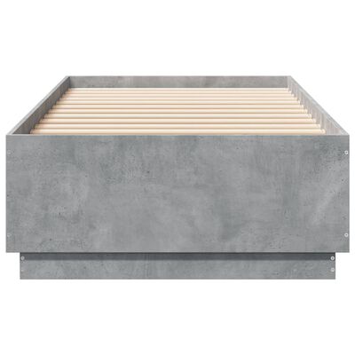 vidaXL betonszürke szerelt fa ágykeret 100 x 200 cm