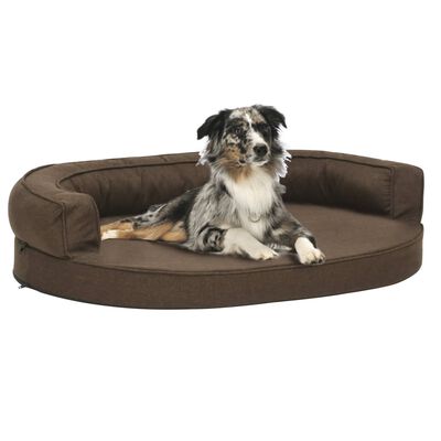 vidaXL barna ergonomikus vászonhatású kutyaágymatrac 75 x 53 cm