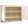 vidaXL f&eacute;nyes &eacute;s t&ouml;lgy MDF t&uuml;kr&ouml;s f&uuml;rdőszobaszekr&eacute;ny 80 x 15 x 60 cm