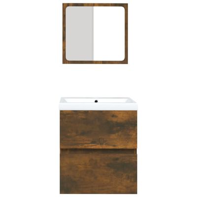 vidaXL sonoma tölgy fürdőszobai mosdószekrény mosdóval és tükörrel