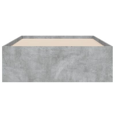 vidaXL betonszürke szerelt fa ágykeret fiókokkal 75 x 190 cm