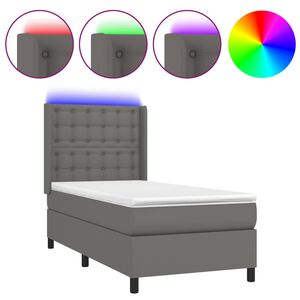 vidaXL sz&uuml;rke műbőr rug&oacute;s &aacute;gy matraccal &eacute;s LED-del 80 x 200 cm